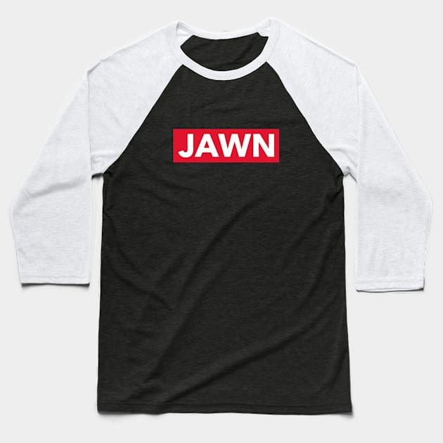 Bold red and white 'JAWN' text Baseball T-Shirt by keeplooping